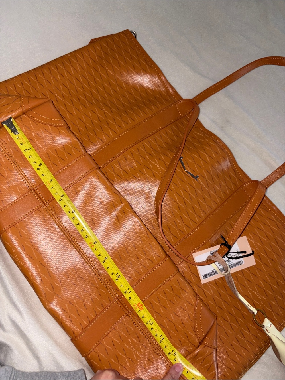 NWT VOILE BLANCHE ROOM 1 LARGE TOTE BAG Monogram in Douglas Orange - Picture 9 of 12